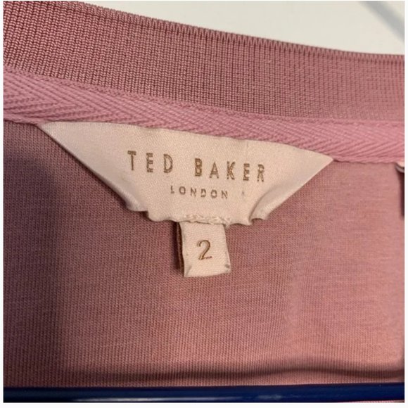 Ted Baker Jjordan Sweatshirt With Knitted Stripe Pale Pink size 2 nwot - Picture 10 of 13
